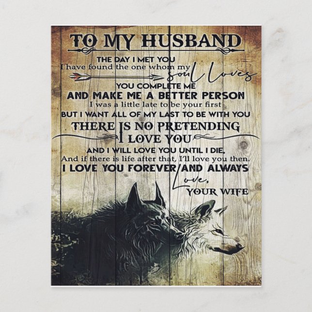 Lámina Funny Quotes To My Husband | Gift For Husband | (Anverso)