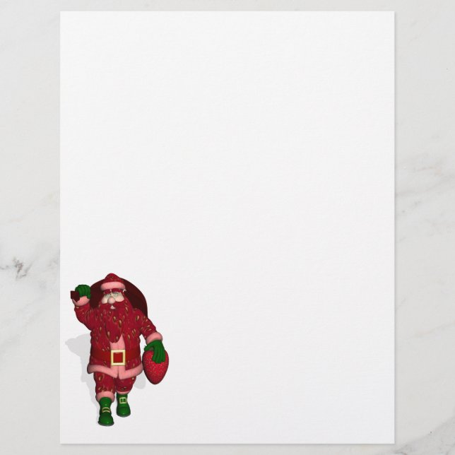 Lámina Funny Santa Claus Strawberry Farmer (Anverso)