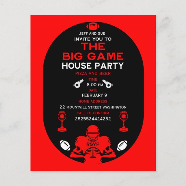 Lámina Fútbol El Fiesta de Big Game TV Watch (Anverso)