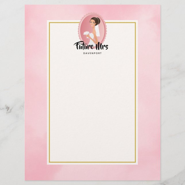 Lámina Futura Sra. con novia en el Boda Gown (Anverso)