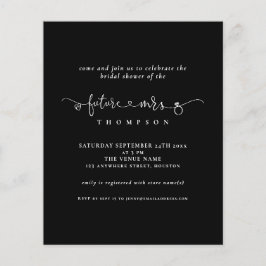 Lámina Futuro de presupuesto Sra. Bridal Shower Black Whi