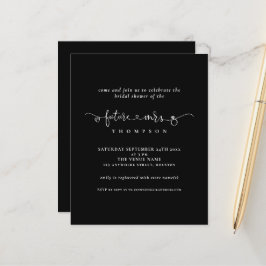 Lámina Futuro de presupuesto Sra. Bridal Shower Black Whi