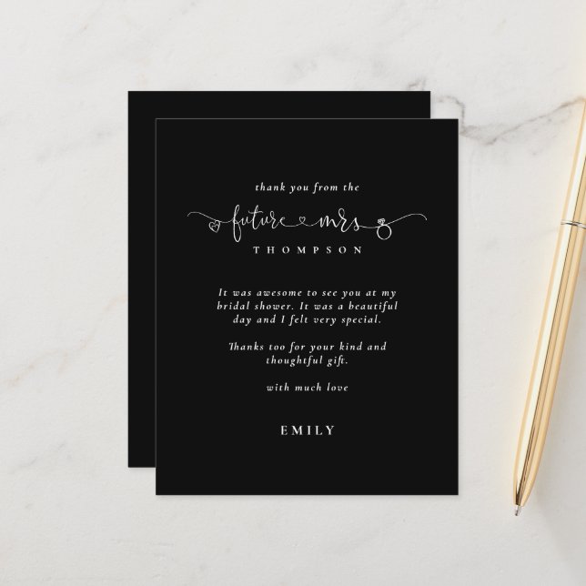 Lámina Futuro presupuestario Sra. Bridal Shower Black Gra (Anverso/Reverso In Situ)
