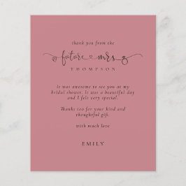 Lámina Futuro presupuestario Sra. Bridal Shower Dusty Ros