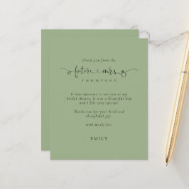 Lámina Futuro presupuestario Sra. Bridal Shower Sage Gree