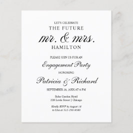 Lámina Futuro Sr. y Sra. Budget Engagement Party Invitati