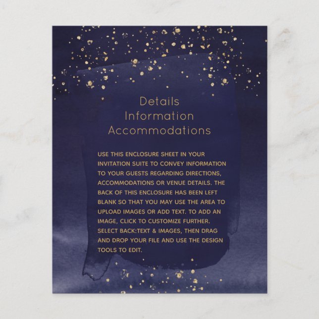 Lámina Gabinete de detalles del Boda de zafiro y oro (Anverso)