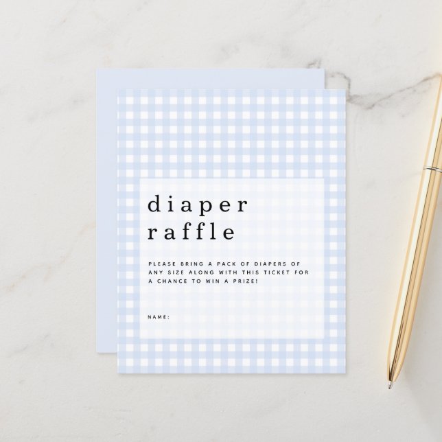 Lámina Gabinete de Raffle de Gingham Blue Budget (Anverso/Reverso In Situ)