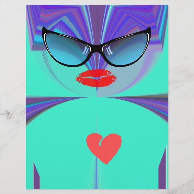 Lámina Gafas de sol Diva Aura Vibrant Corazón Rojo Diseña (Anverso)