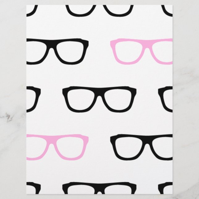 Lámina gafas geeky geek rosa (Anverso)