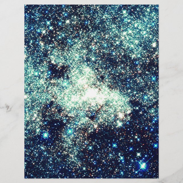 Lámina Galaxia de la Vía Láctea verde azulada (Anverso)