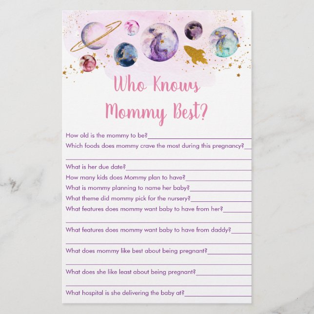 Lámina Galaxy Pink Gold Space que conoce a mamá como mejo