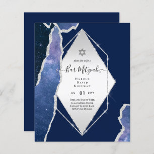 Lámina Galaxy Starry Night BAR MITZVAH Agate Invitación