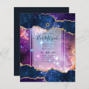 Lámina Galaxy Starry Night BAR MITZVAH Invitaciones Azul