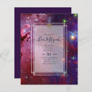 Lámina Galaxy Starry Night BAR MITZVAH Invitaciones Azul