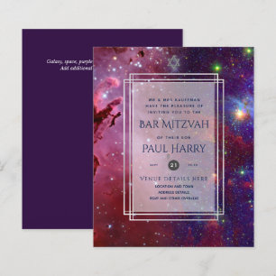 Lámina Galaxy Starry Night BAR MITZVAH Invitó a la Armada