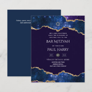Lámina Galaxy Starry Night BAR MITZVAH Invitó a la Armada