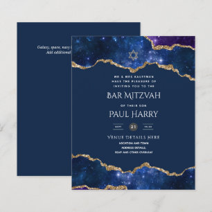 Lámina Galaxy Starry Night BAR MITZVAH Invitó a la Armada
