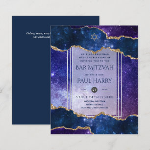 Lámina Galaxy Starry Night BAR MITZVAH Invitó a la Armada