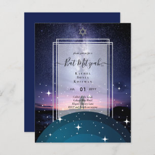 Lámina Galaxy Starry Night BAT MITZVAH Agate Invitación