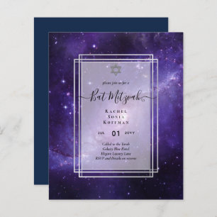 Lámina Galaxy Starry Night BAT MITZVAH Agate Invitación