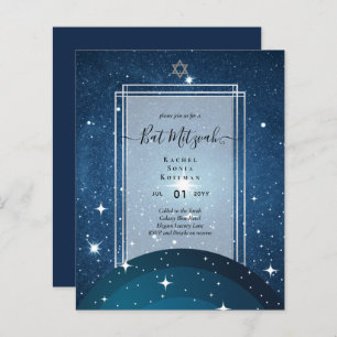 Lámina Galaxy Starry Night BAT MITZVAH Agate Invitación