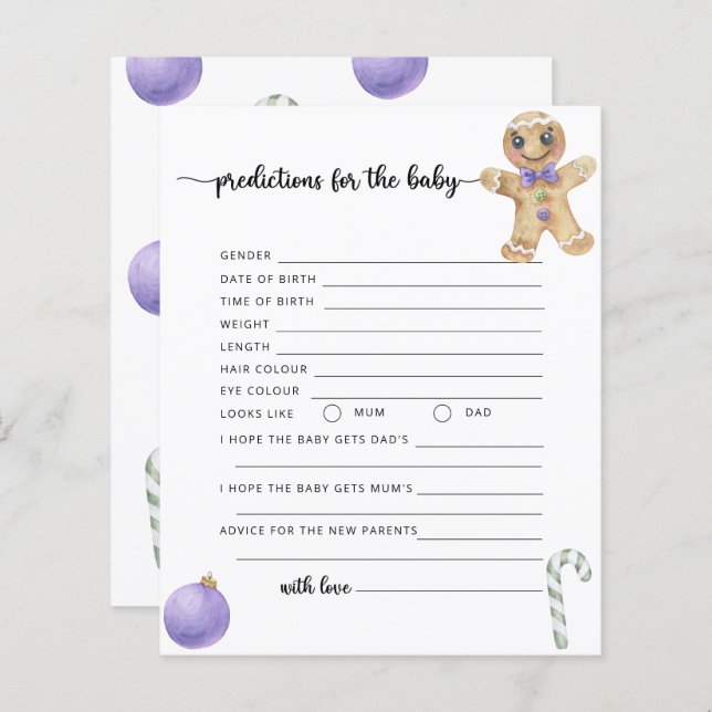 Lámina Galletas de jengibre predicciones y consejos para  (Anverso / Reverso)