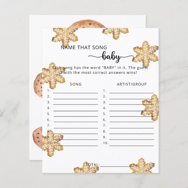 Lámina Galletitas de invierno - nombre la canción Juego d (Anverso / Reverso)