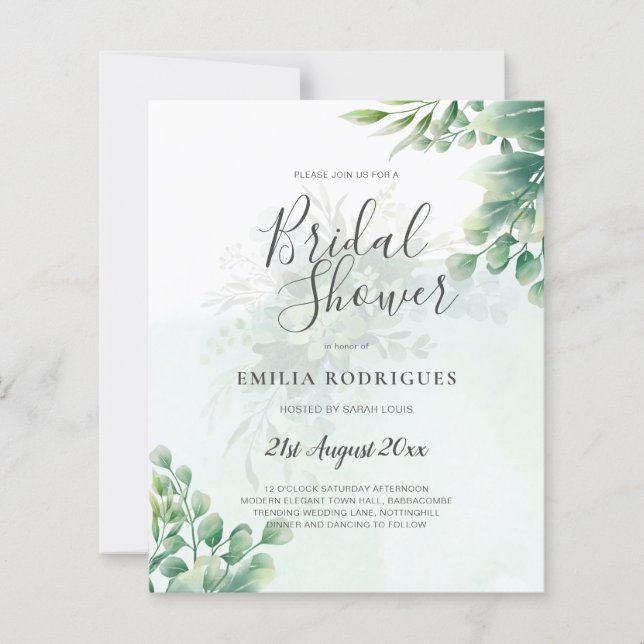 Lámina GAMA DE Oro Eucalipto BRIDAL DUCHA (Anverso)