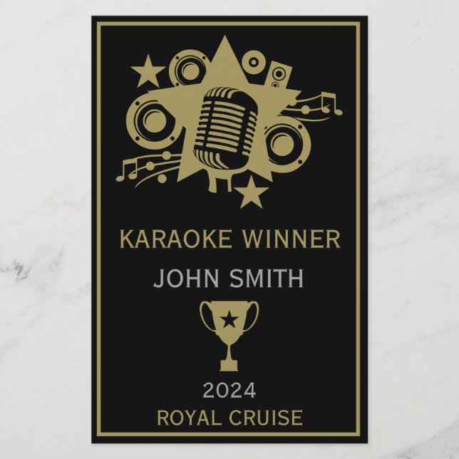 Lámina Ganador de Karaoke (Anverso)