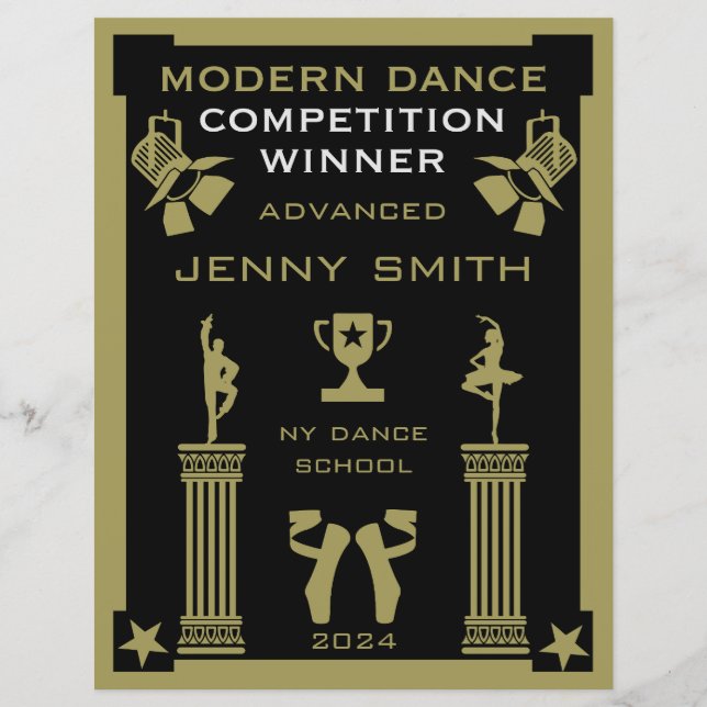 Lámina Ganador de la competencia de danza moderna (Anverso)