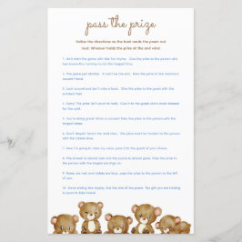 Lámina Gane el premio Baby Shower Game - Bears