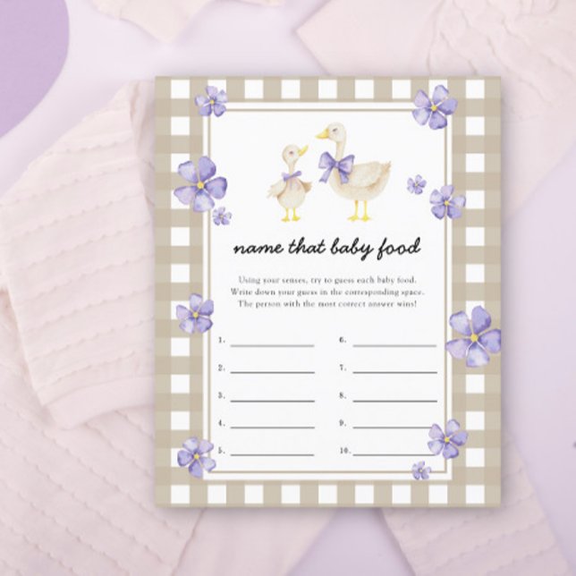 Lámina ganso - Nombra a ese bebé juego de la ducha de ali (Subido por el creador)