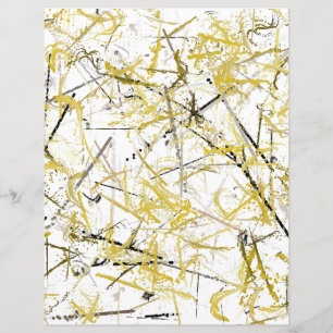 Lámina Garabatos abstractos - Papel de Scrapbook Mostaza