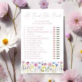 Lámina Garden Wildflowers He Said She Said Bridal Game