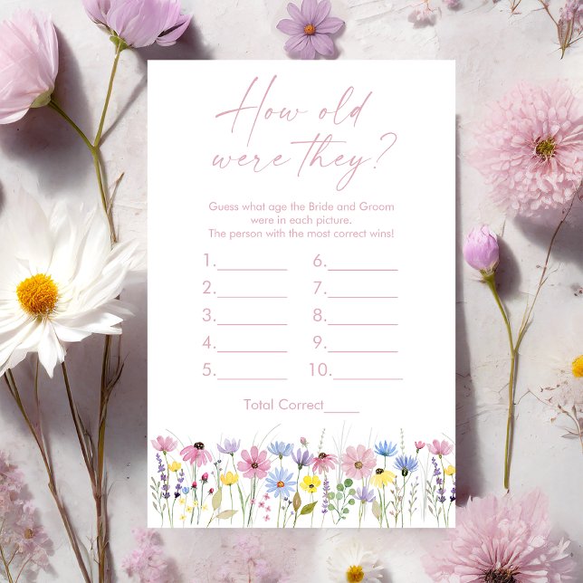 Lámina Garden Wildflowers How Old Were They Bridal Game (Subido por el creador)
