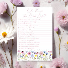 Lámina Garden Wildflowers Who Knows the Bride Best Game