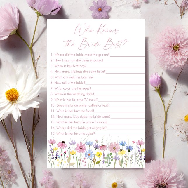 Lámina Garden Wildflowers Who Knows the Bride Best Game (Subido por el creador)