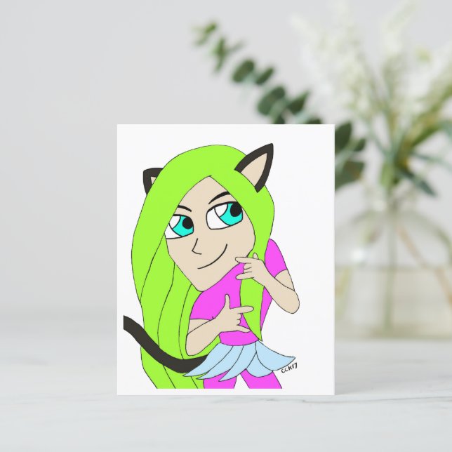 Lámina gatita chibi (Anverso de pie)
