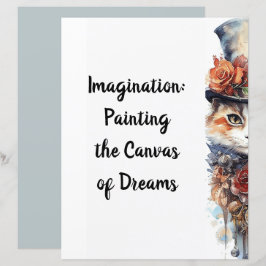 Lámina Gatito de categoría 3 con rosas acuarela