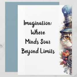 Lámina Gato 2 Gatito con rosas y la acuarela de sombrero