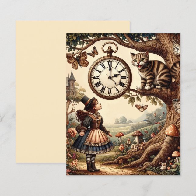 Lámina Gato de Alicia y Cheshire: Fantasía singulares de  (Anverso / Reverso)