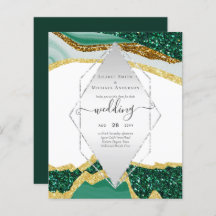 GATO de oro esmeralda - Invitación a la boda moder
