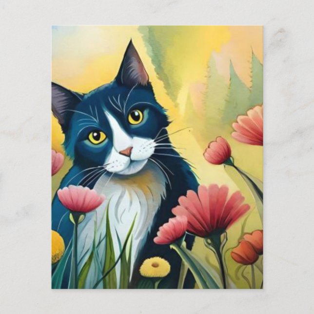 Lámina gato FLoral (Anverso)