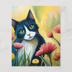 Lámina gato FLoral