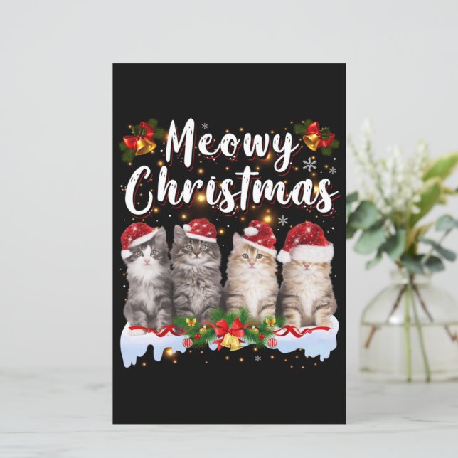 Lámina Gato Meowy Navidades en pareja Pajamas Santa (Anverso de pie)