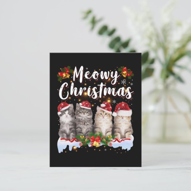 Lámina Gato Meowy Navidades en pareja Pajamas Santa (Anverso de pie)
