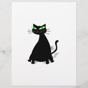 Lámina Gato negro de grasa con ojos verdes