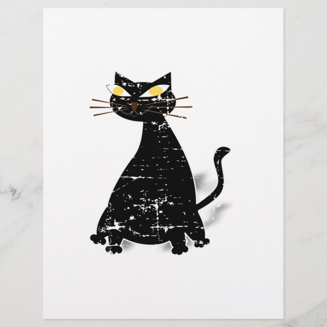 Lámina Gato negro de grasa con problemas (Anverso)