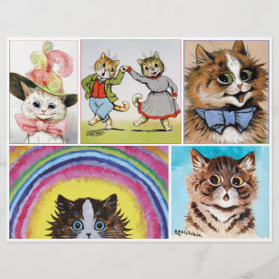 Lámina Gatos con amor a la diversión por Louis Wain